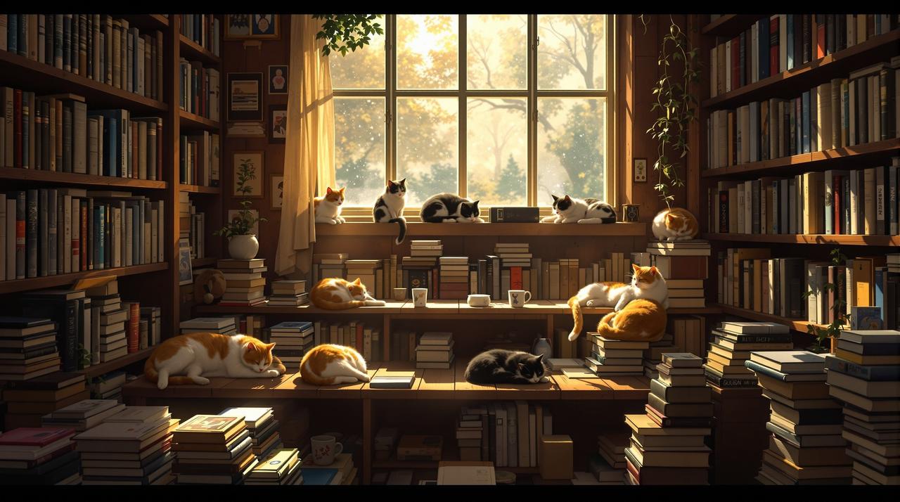 ai漫剧作品《猫与老书店》